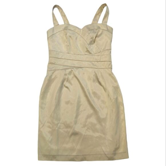 Adorable ROMY sweetheart champagne ivory classic night out dress size L - Picture 2 of 11